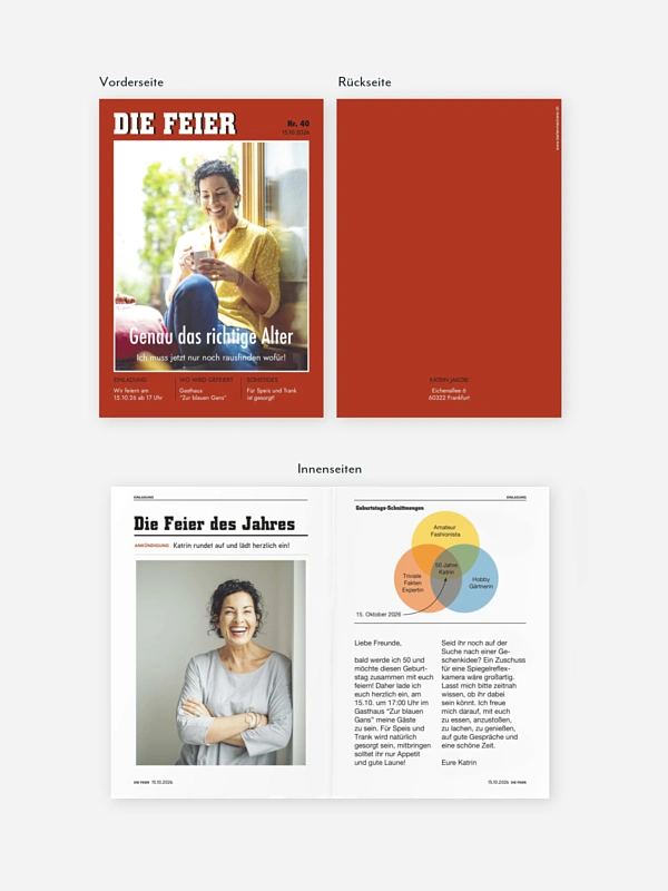 Einladung 50. Geburtstag Die Feier