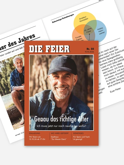 Einladung 50. Geburtstag Die Feier