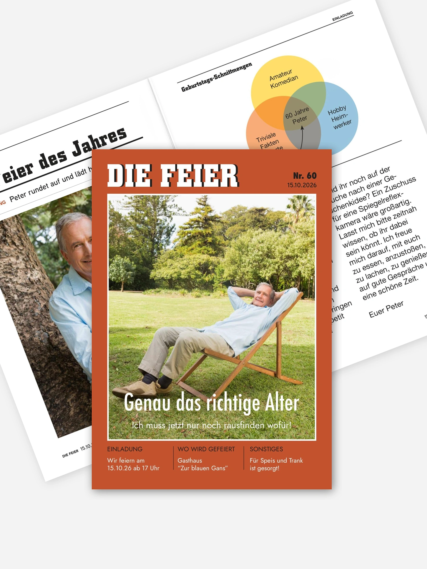 Einladung 60. Geburtstag Die Feier