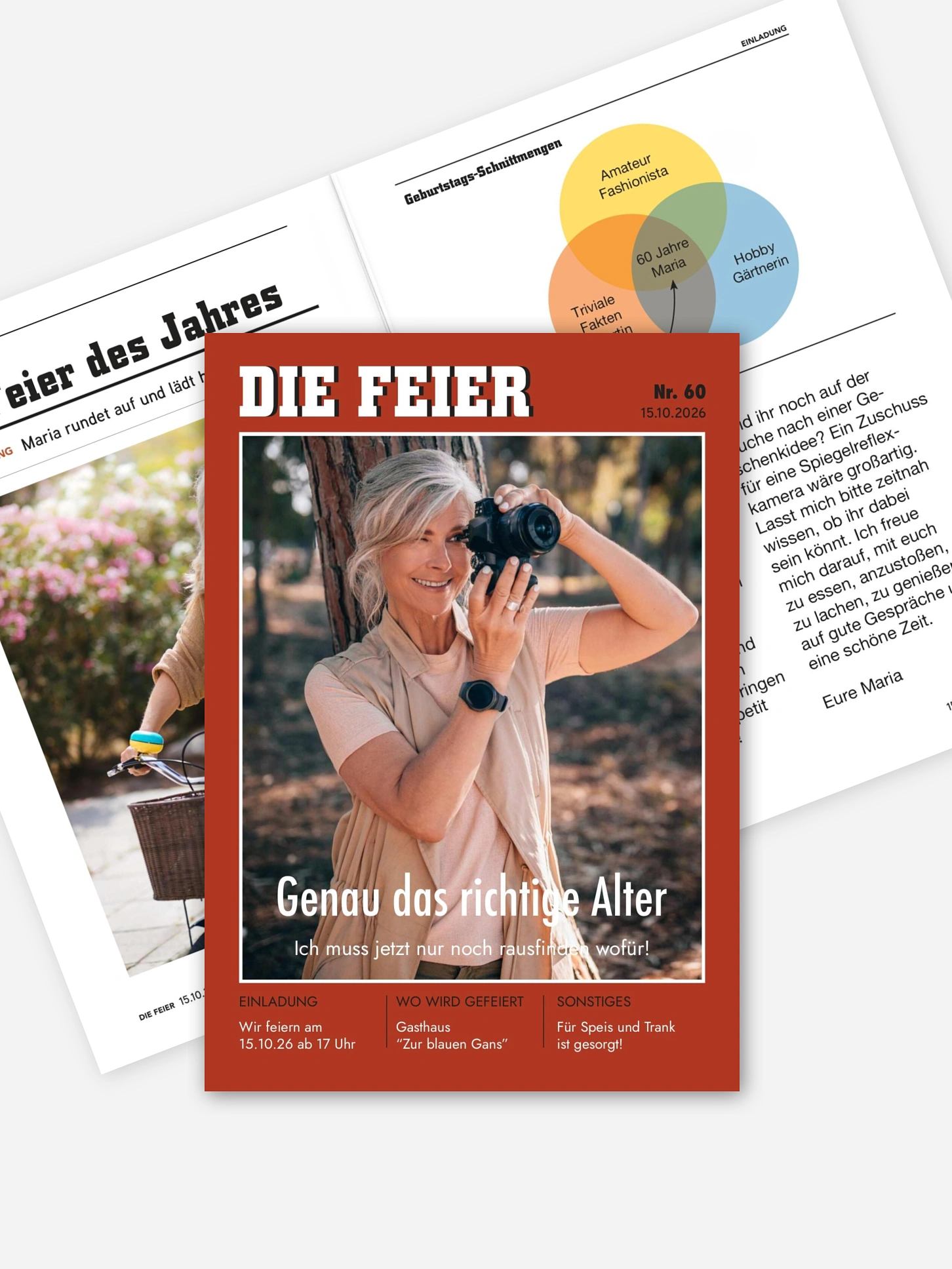 Einladung 60. Geburtstag Die Feier