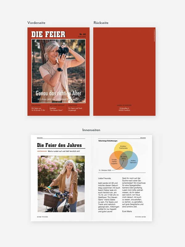 Einladung 60. Geburtstag Die Feier