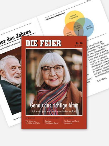 Einladung 70. Geburtstag Die Feier