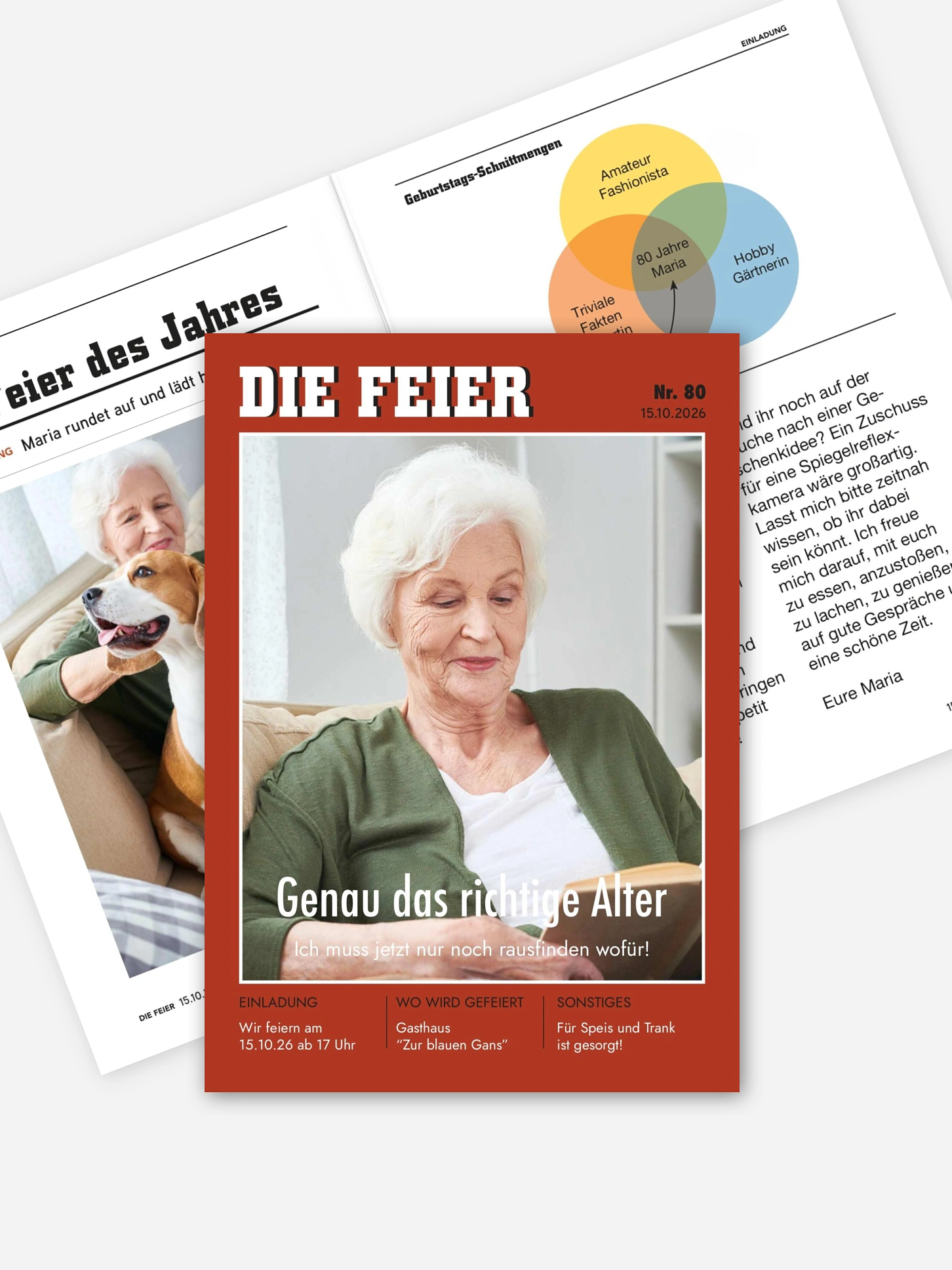 Einladung 80. Geburtstag Die Feier