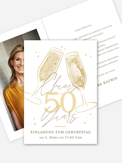 Einladung 50. Geburtstag Cheers to me