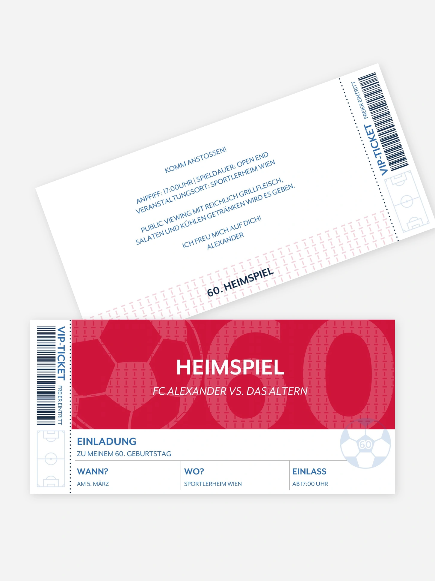 Einladung 60. Geburtstag Ticket