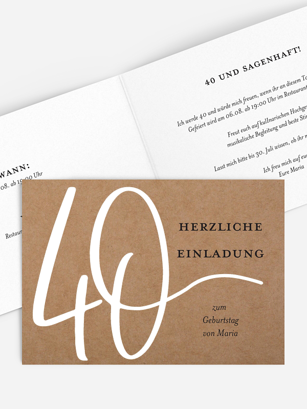 Einladung 40. Geburtstag Mit Schwung