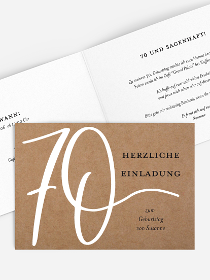 Einladung 70. Geburtstag Mit Schwung