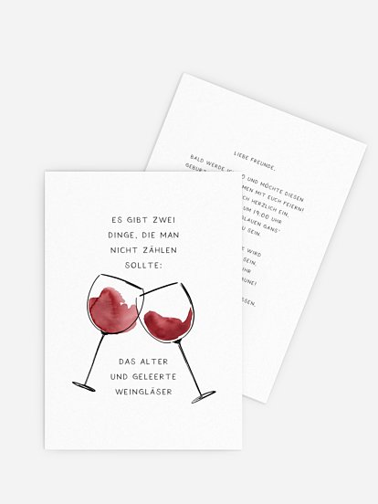 Einladung 60. Geburtstag Weingläser