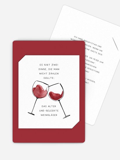 Geburtstagseinladung Weingläser