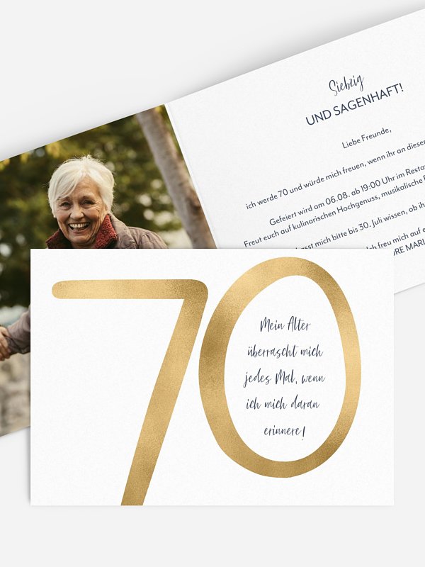 Einladung 70. Geburtstag Überraschung