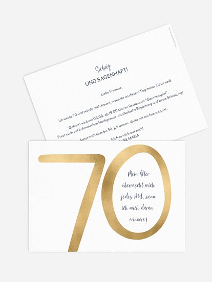 Einladung 70. Geburtstag Überraschung