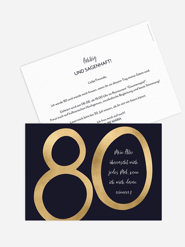 Einladung 80. Geburtstag Überraschung