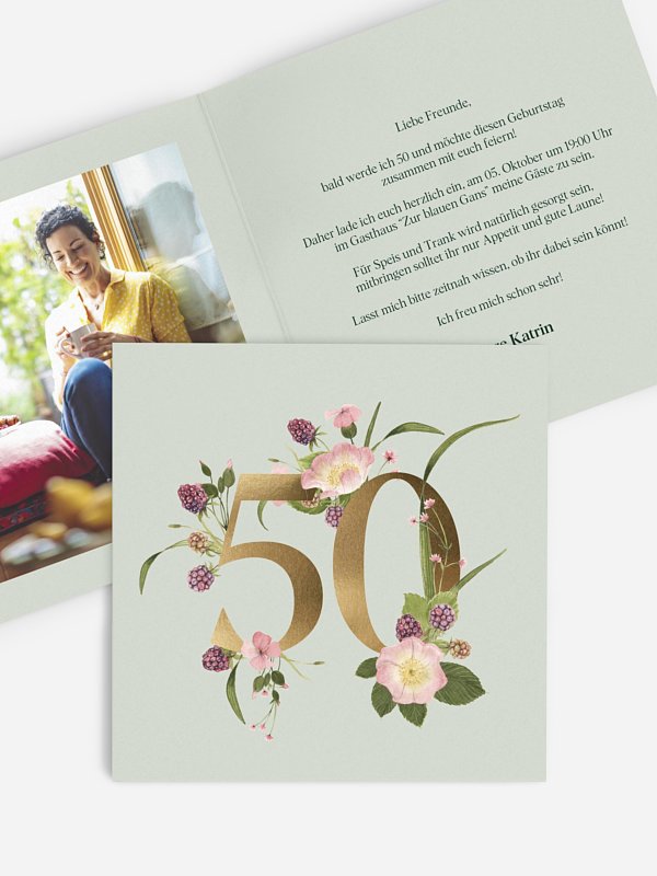 Einladung 50. Geburtstag Gartenparty