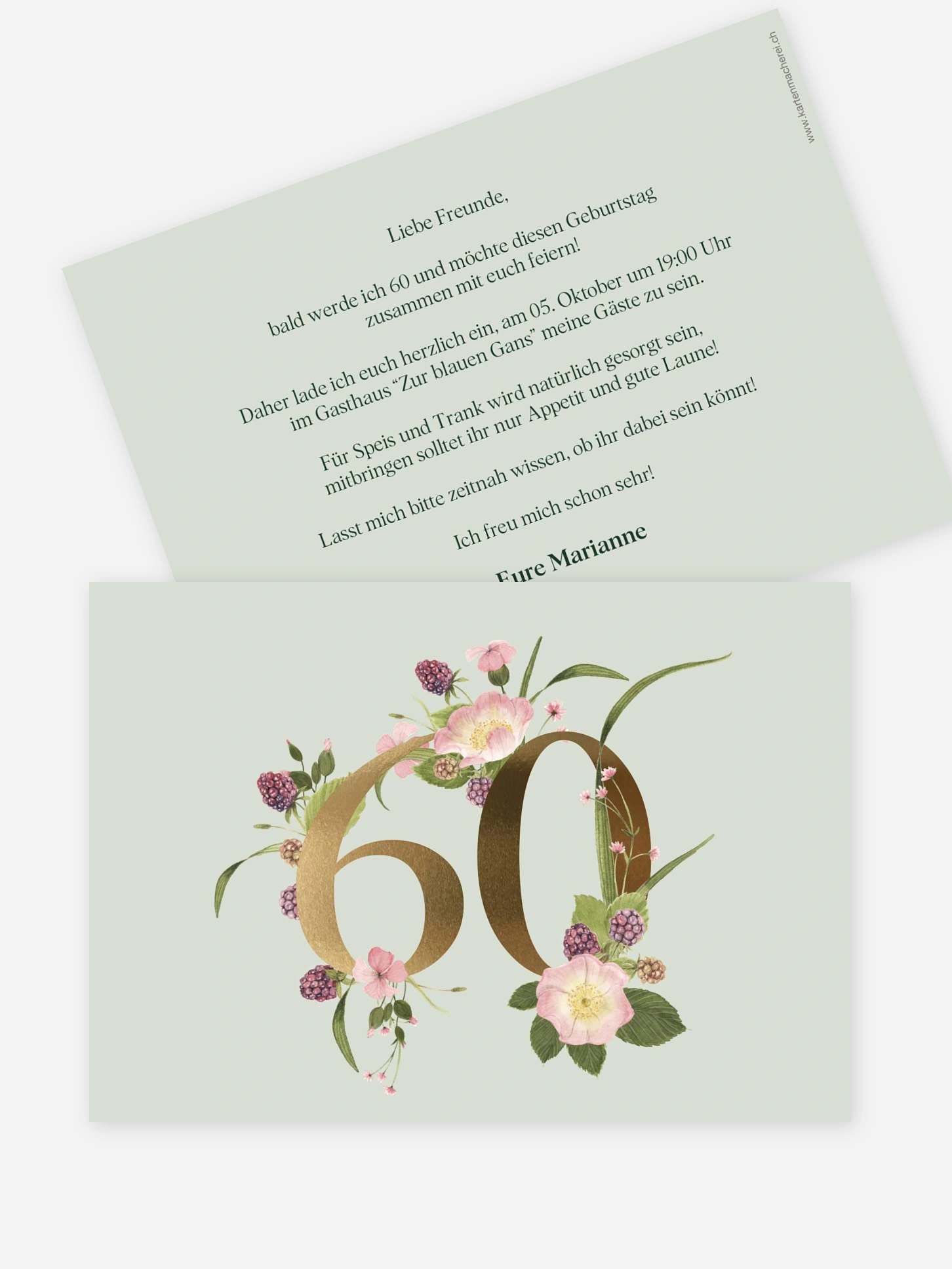 Einladung 60. Geburtstag Gartenparty