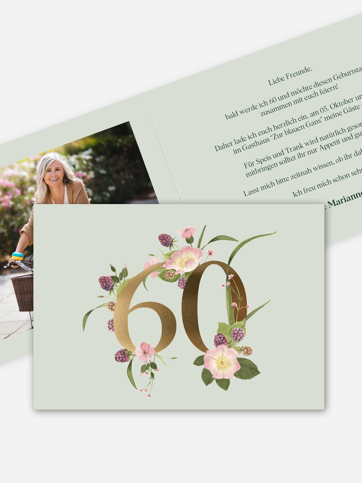 Einladung 60. Geburtstag Gartenparty