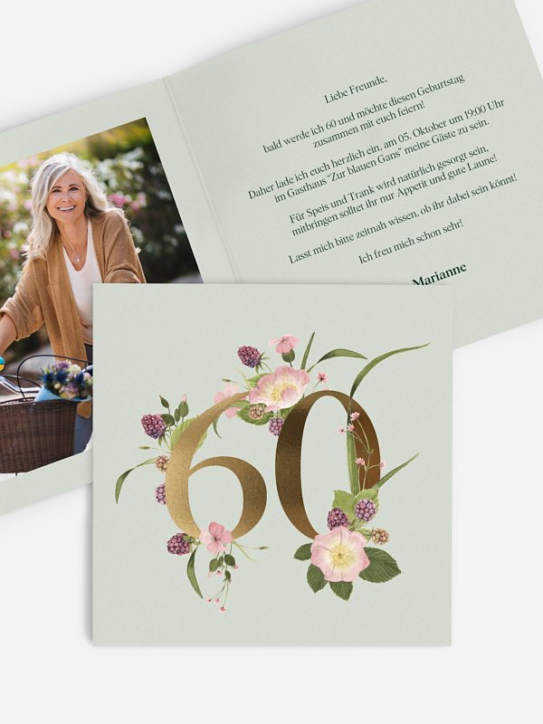 Einladung 60. Geburtstag Gartenparty