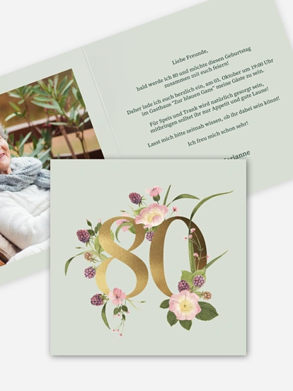 Einladung 80. Geburtstag Gartenparty