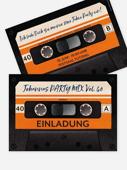 Einladung 40. Geburtstag Party Mix