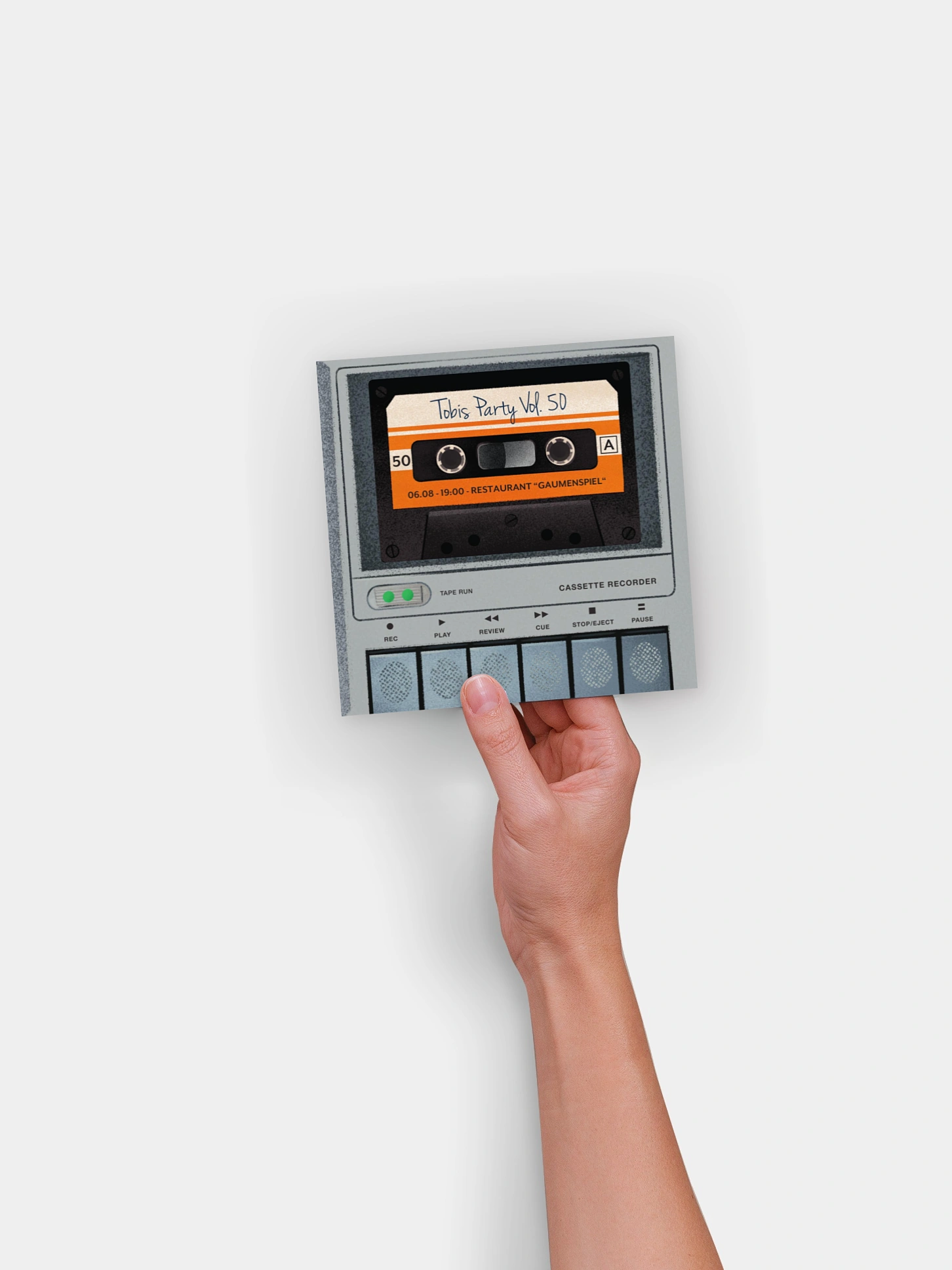 Einladung 50. Geburtstag Tapedeck