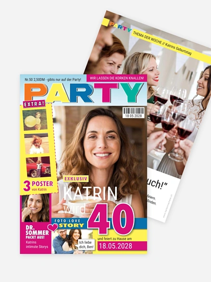 Einladung 40. Geburtstag Partycover