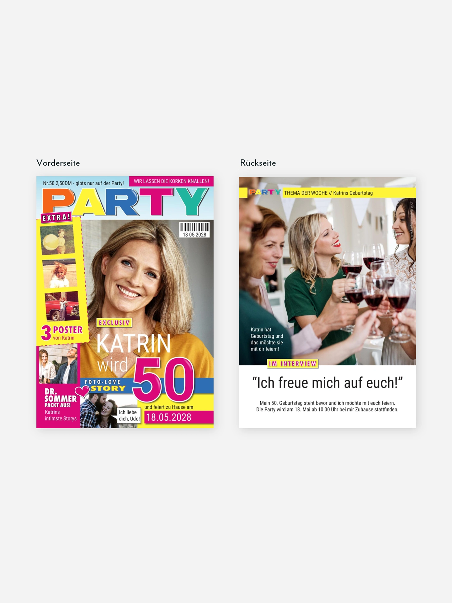 Einladung 50. Geburtstag Partycover