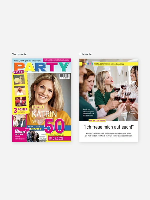 Einladung 50. Geburtstag Partycover