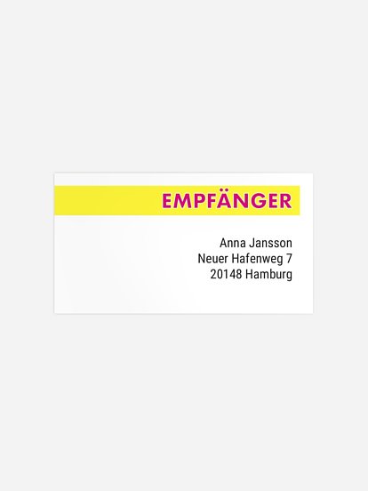 Empfängeraufkleber Geburtstag Partycover