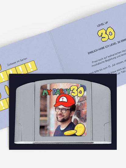 Einladung 30. Geburtstag Retro Videospiel