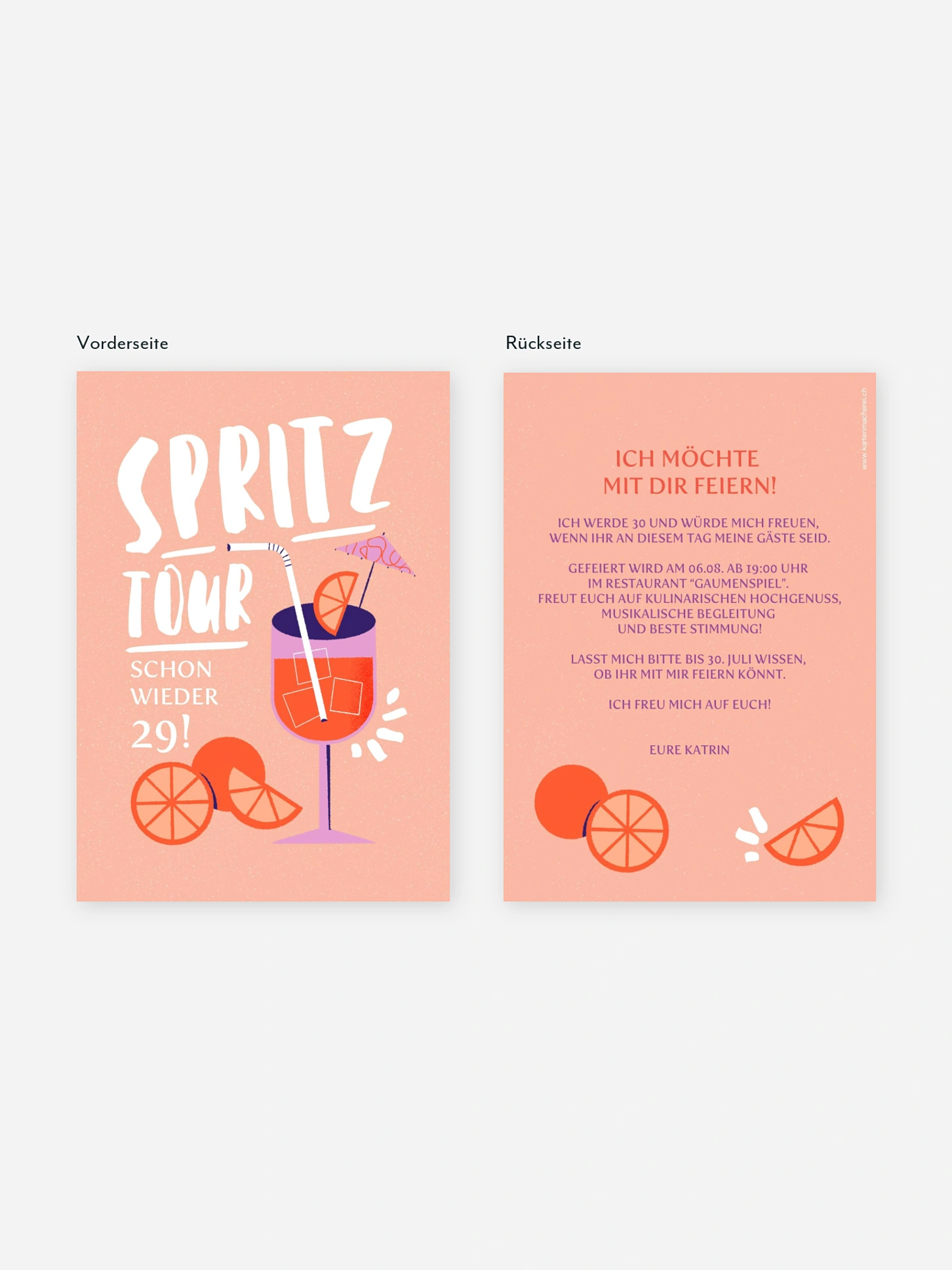 Einladung 30. Geburtstag Spritz-Tour