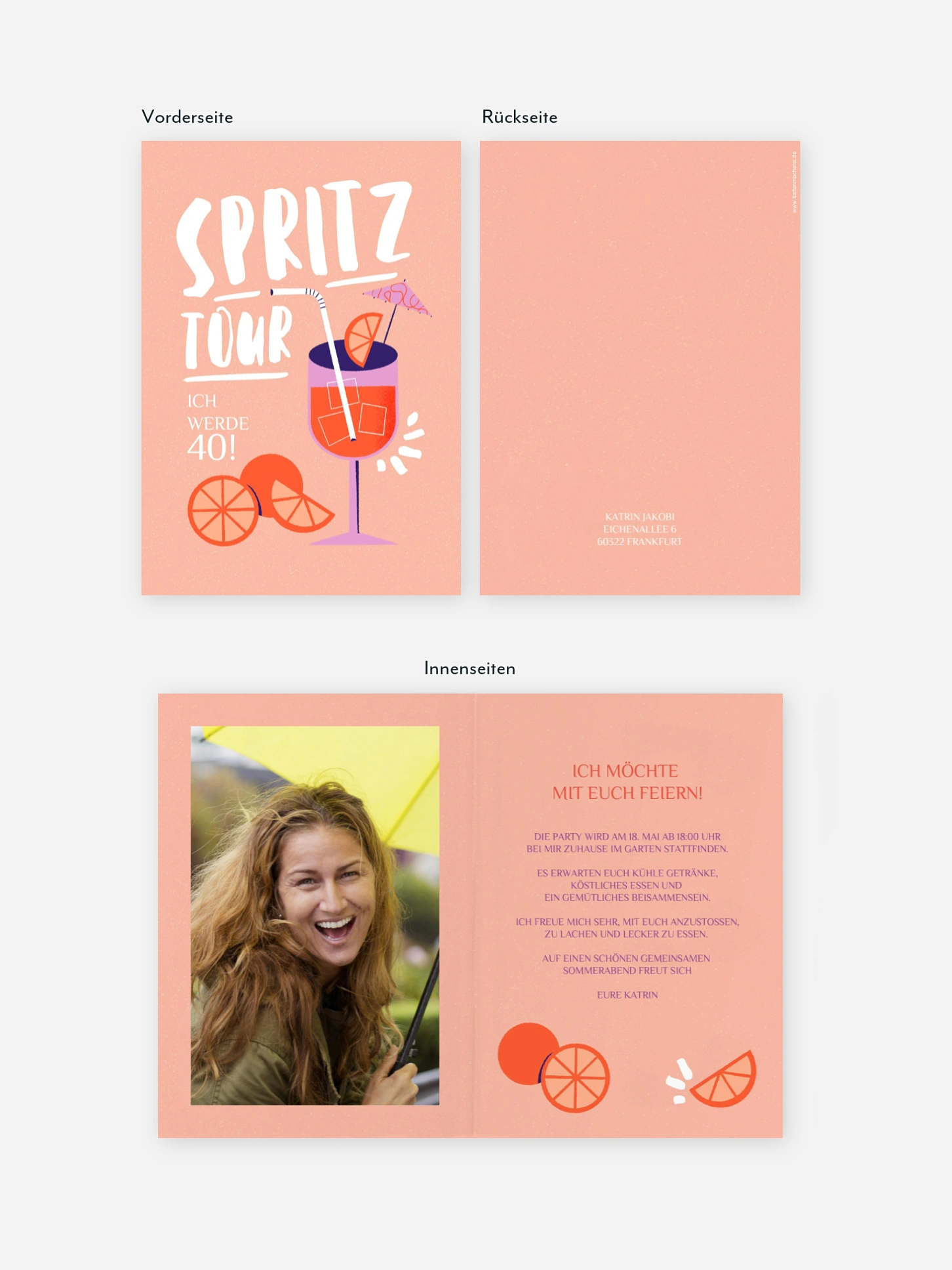 Einladung 40. Geburtstag Spritz-Tour
