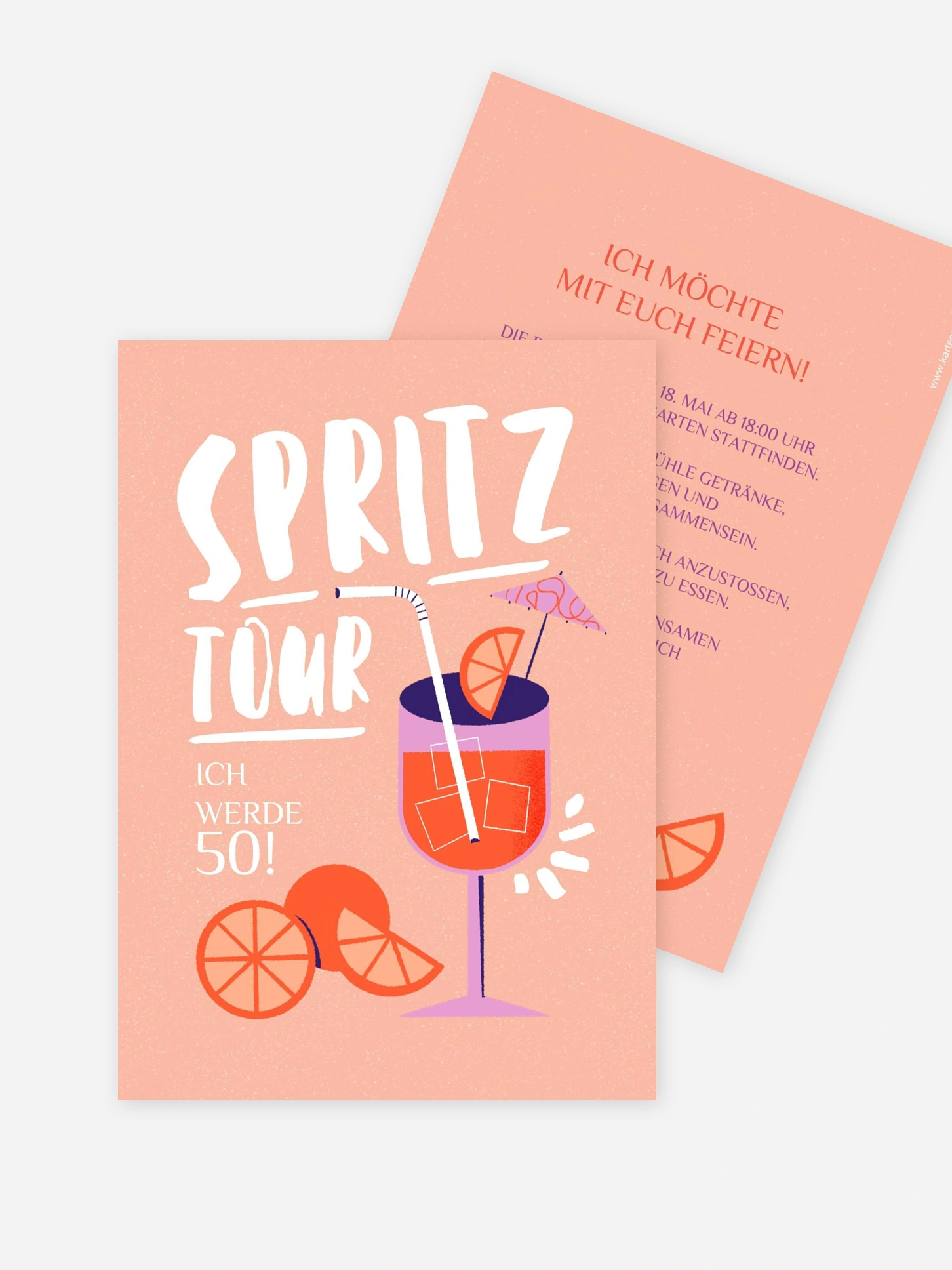 Einladung 50. Geburtstag Spritz-Tour