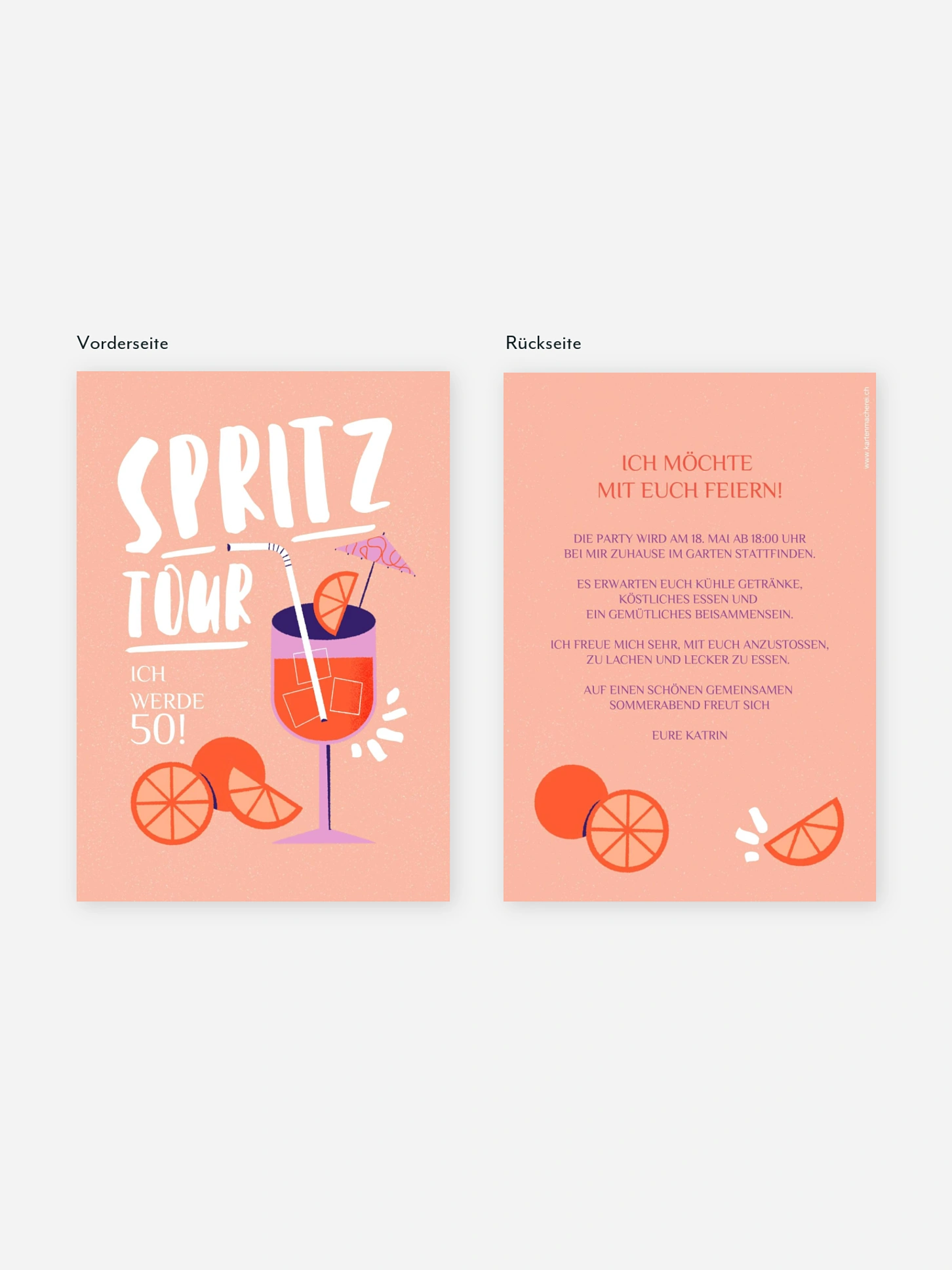 Einladung 50. Geburtstag Spritz-Tour