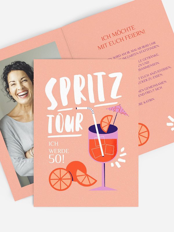 Einladung 50. Geburtstag Spritz-Tour