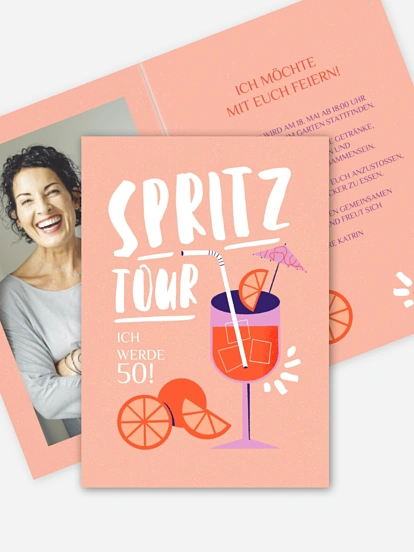 Einladung 50. Geburtstag Spritz-Tour