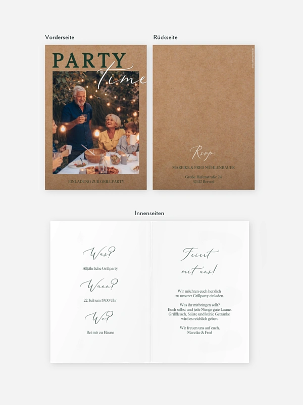 Partyeinladung Let's Party