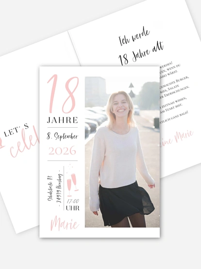 Einladung 18. Geburtstag Birthday Icons