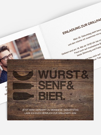 Einladung 30. Geburtstag Brotzeitbrett