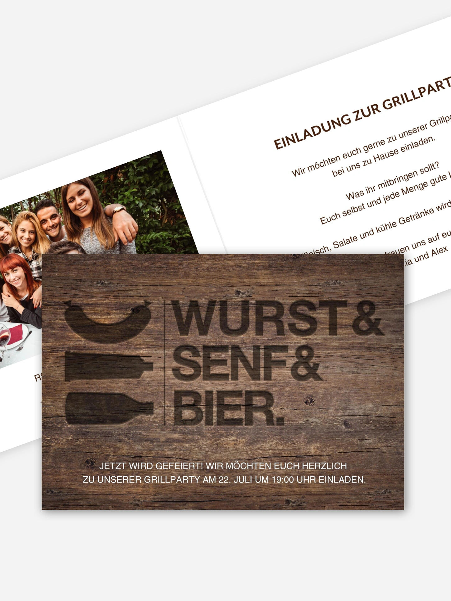 Partyeinladung Brotzeitbrett