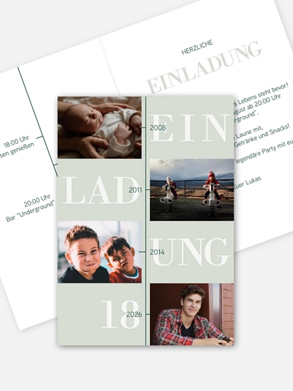 Einladung 18. Geburtstag Damals bis heute