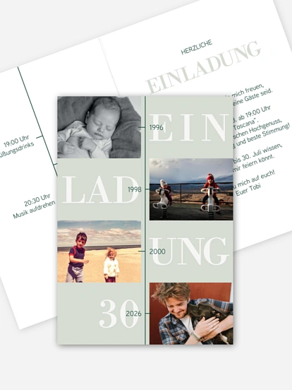Einladung 30. Geburtstag Damals bis heute