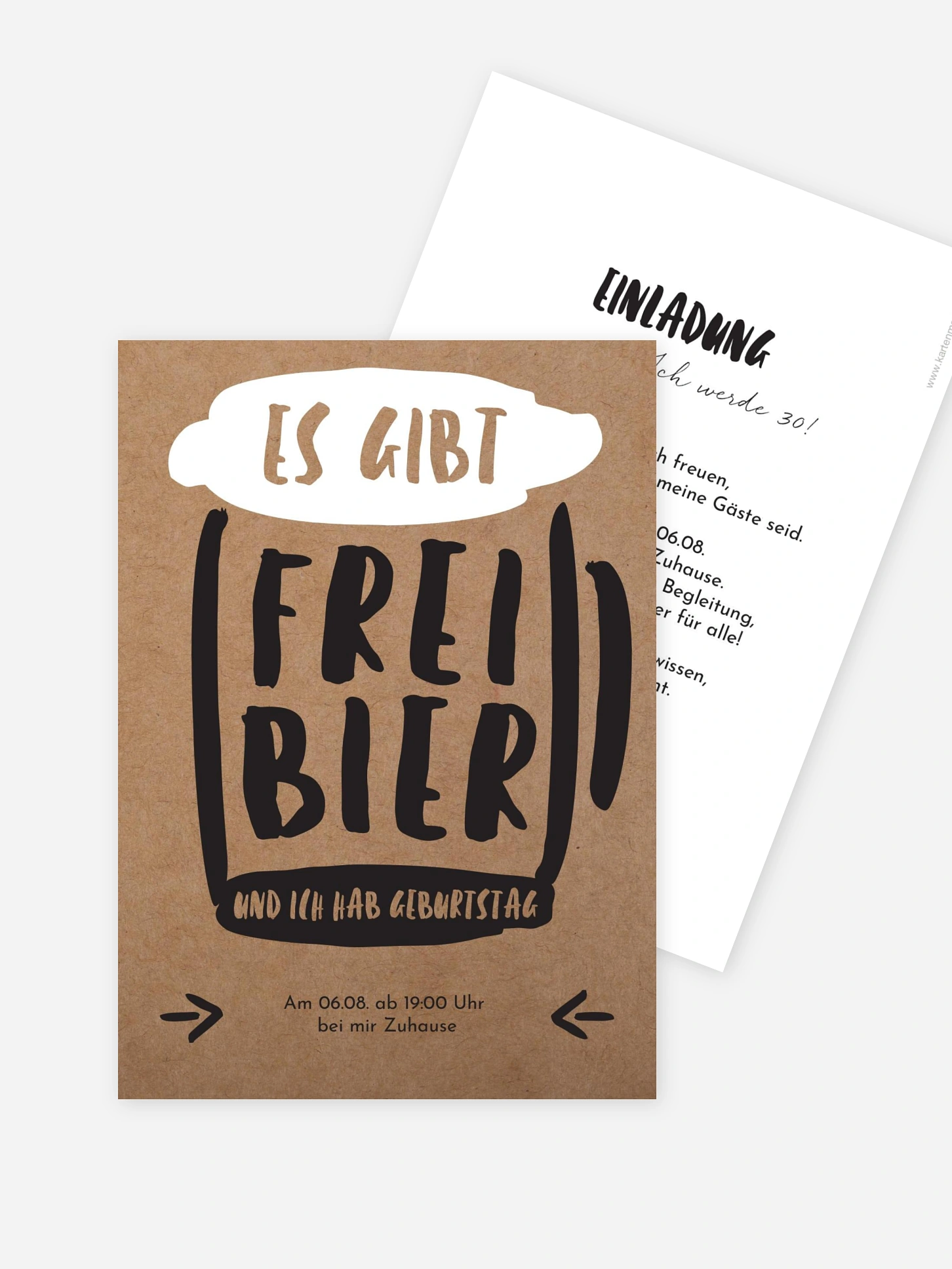 Einladung 30. Geburtstag Freibier