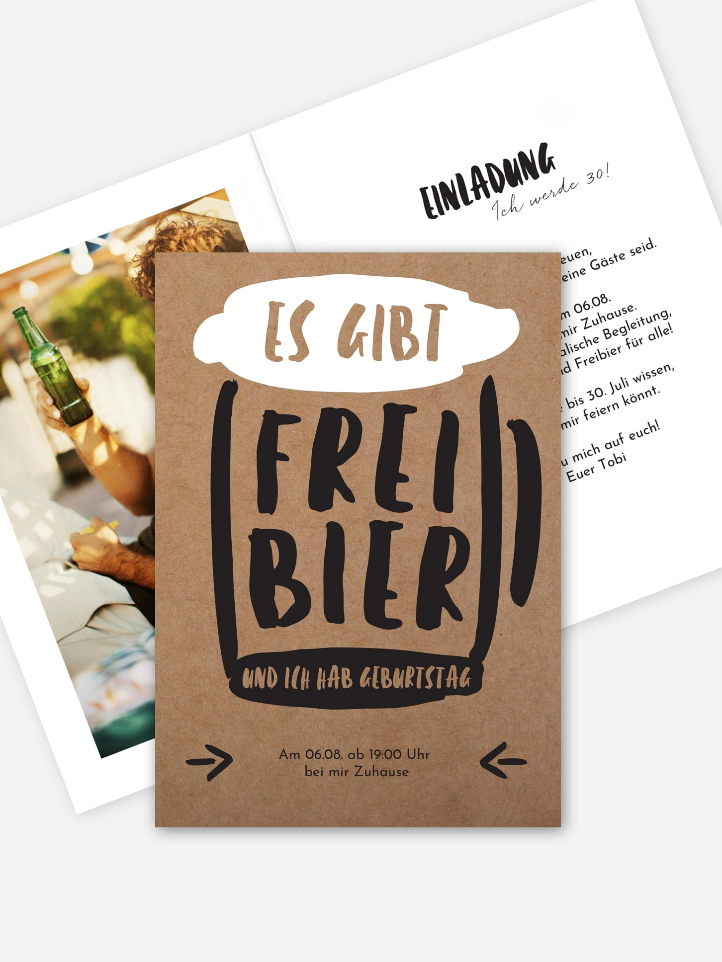 Einladung 30. Geburtstag Freibier