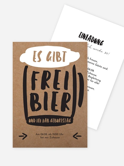 Einladung 30. Geburtstag Freibier