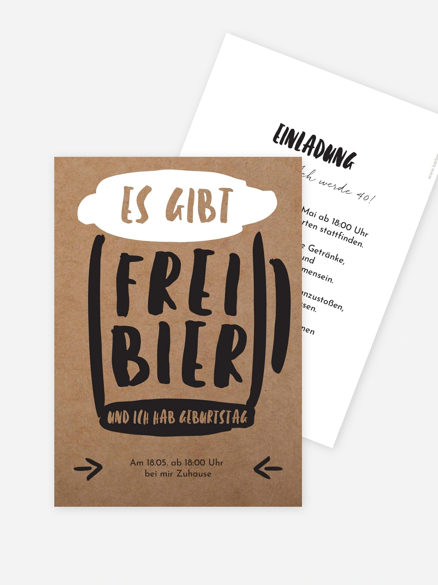 Einladung 40. Geburtstag Freibier