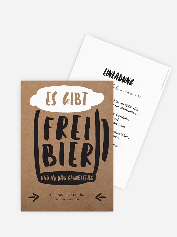 Einladung 40. Geburtstag Freibier