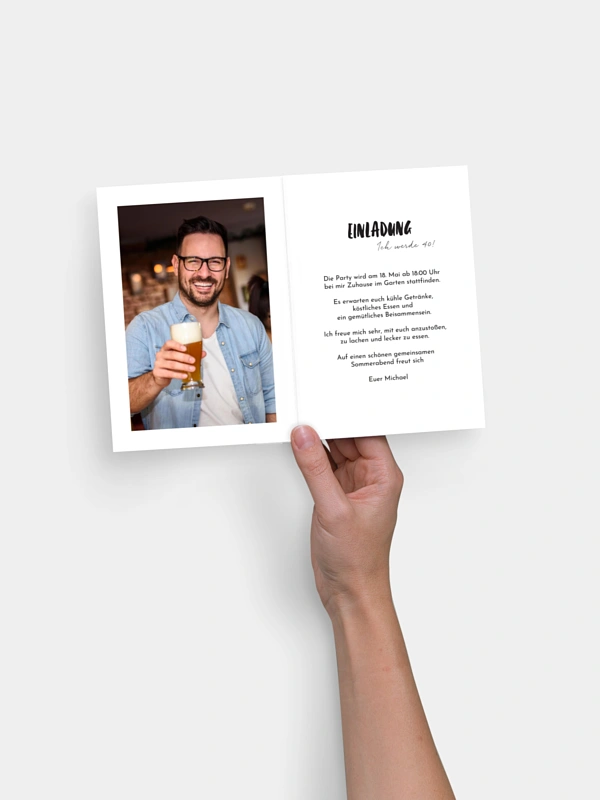 Einladung 40. Geburtstag Freibier