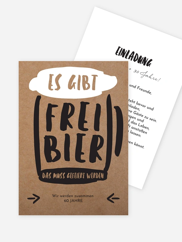 Geburtstagseinladung Freibier
