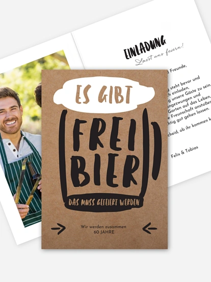 Geburtstagseinladung Freibier