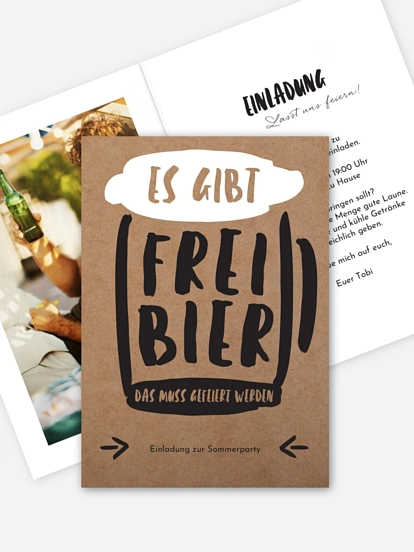Partyeinladung Freibier