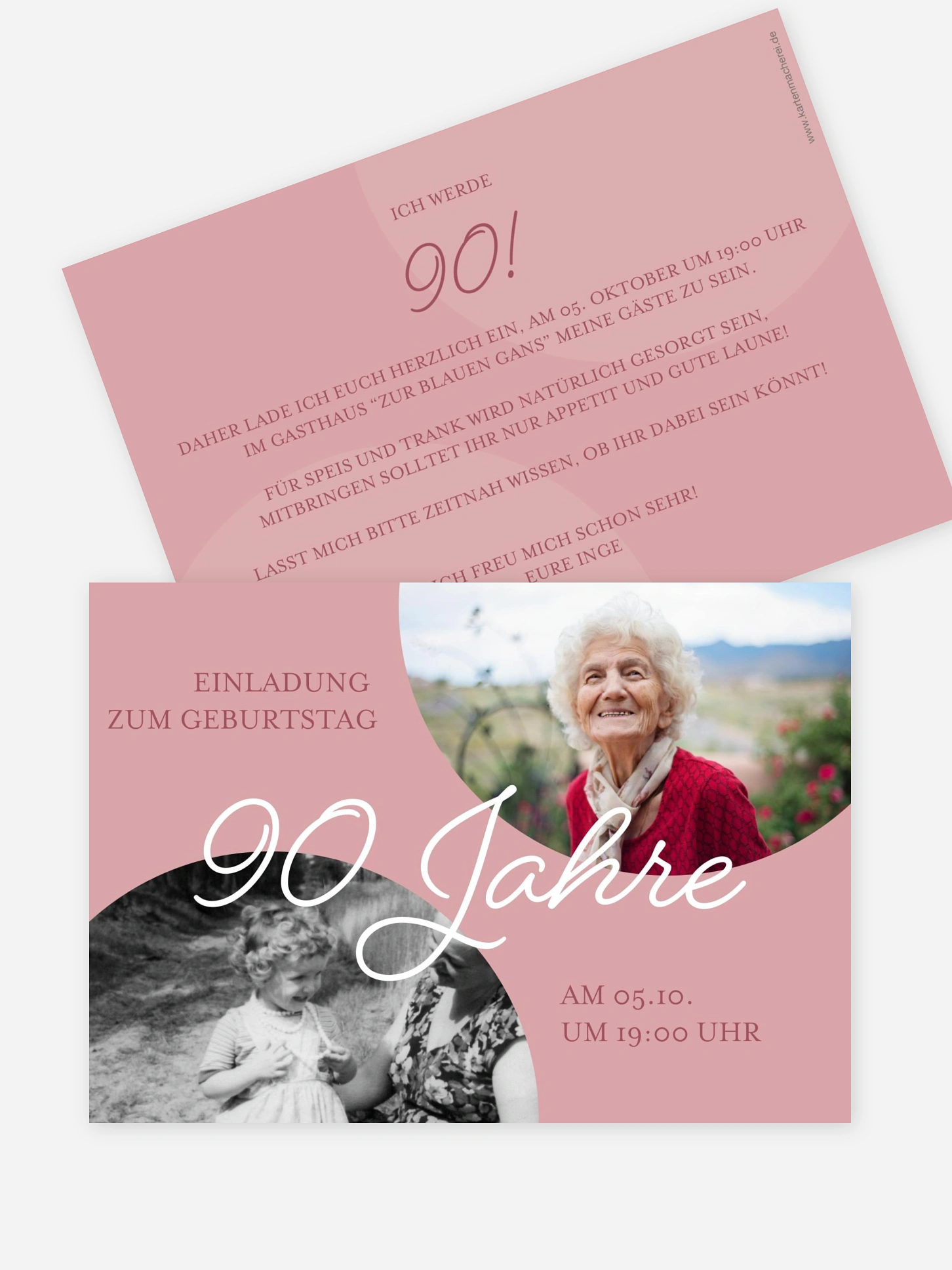 Einladung 90. Geburtstag Damals